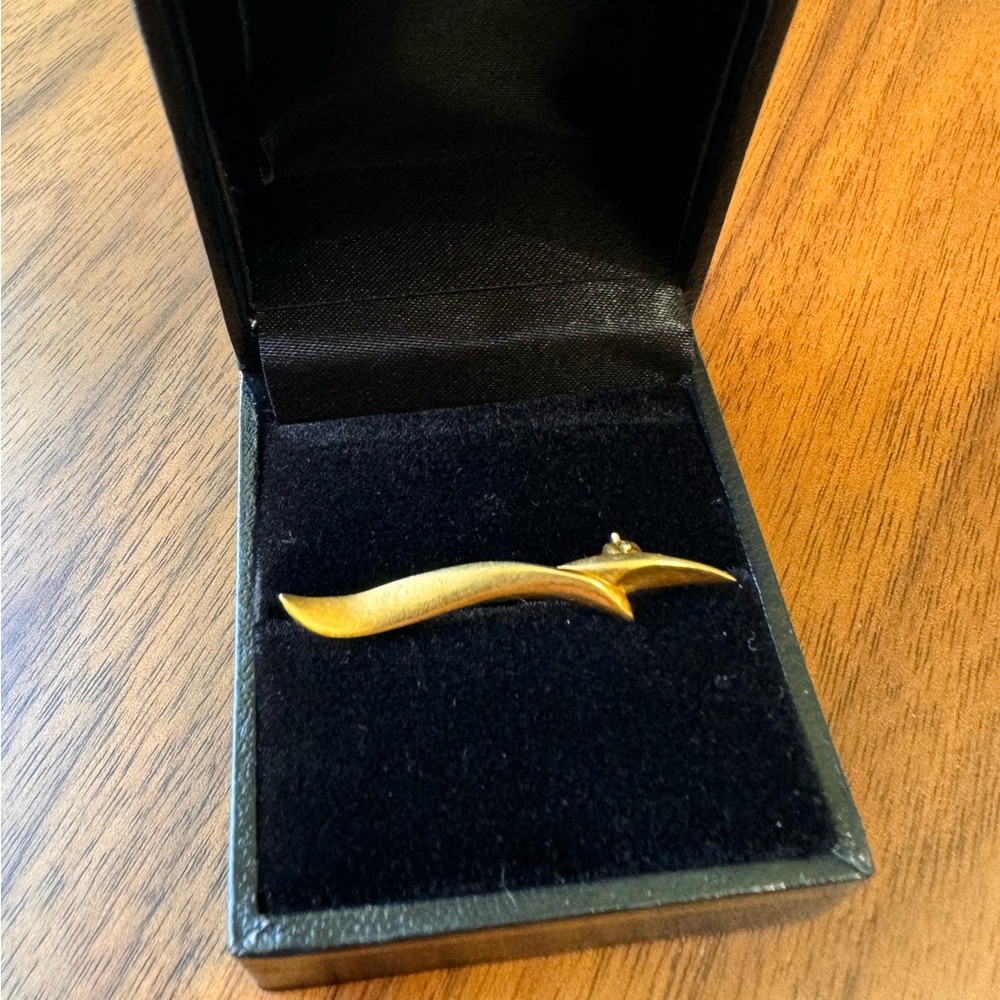 SOLID 18K GOLD ANGELA CUMMINGS VINTAGE 1984 SEAGULL PIN BROOCH